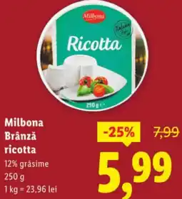 Lidl Milbona Brânză ricotta Ofertă