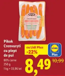 Lidl Pikok Crenvursti cu piept de pui Ofertă