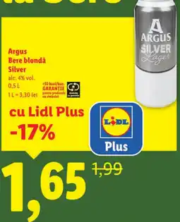 Lidl Argus Bere blondǎ Silver Ofertă