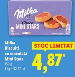 Lidl Milka Biscuiţi cu ciocolată Mini Stars Ofertă
