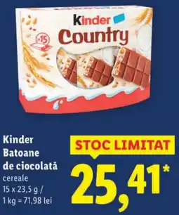 Lidl Kinder Batoane de ciocolată cereale Ofertă