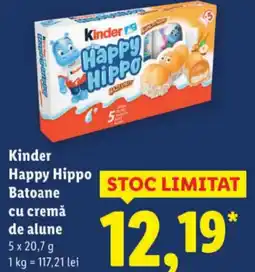 Lidl Kinder Happy Hippo Batoane cu cremă de alune Ofertă