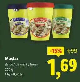 Lidl Mustar dulce/ de masă / hrean Ofertă