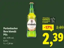 Lidl Perlenbacher Bere blondă Pils Ofertă