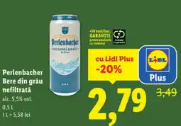 Lidl Perlenbacher Bere din grâu nefiltratǎ Ofertă