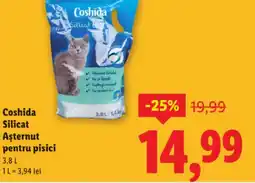Lidl Coshida Silicat Aşternut pentru pisici Ofertă