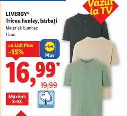 Lidl LIVERGY Tricou henley, bărbaţi Ofertă