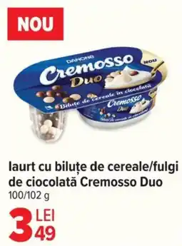 Carrefour laurt cu biluţe de cereale/fulgi de ciocolată Cremosso Duo Ofertă