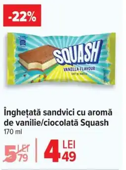 Carrefour înghețată sandvici cu aromă de vanilie/ciocolată Squash Ofertă