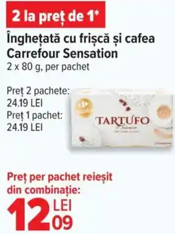 Carrefour îngheţată cu frișcă și cafea Carrefour Sensation Ofertă