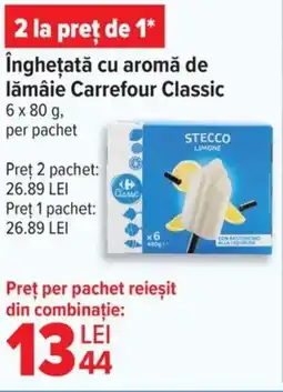 Carrefour Îngheţată cu aromă de lămâie Carrefour Classic Ofertă
