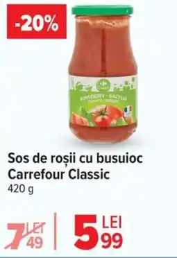 Carrefour Sos de roşii cu busuioc Carrefour Classic Ofertă