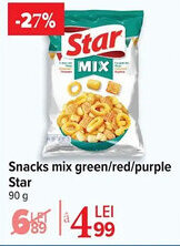 Carrefour Snacks mix green/red/purple Star Ofertă