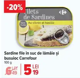 Carrefour Sardine file în suc de lămâie și busuioc Carrefour Ofertă