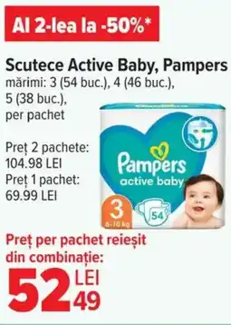 Carrefour Scutece Active Baby, Pampers Ofertă