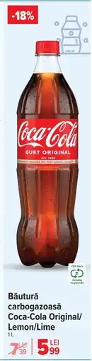 Carrefour Băutură carbogazoasă Coca-Cola Original/ Lemon/Lime Ofertă