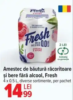 Carrefour Amestec de băutură răcoritoare şi bere fără alcool, Fresh Ofertă
