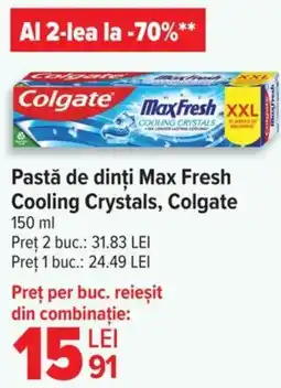 Carrefour Pastă de dinți Max Fresh Cooling Crystals, Colgate Ofertă