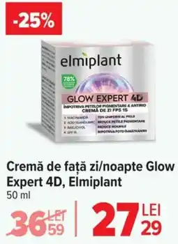 Carrefour Cremă de faţă zi/noapte Glow Expert 4D, Elmiplant Ofertă