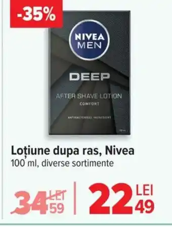 Carrefour Loțiune dupa ras, Nivea Ofertă