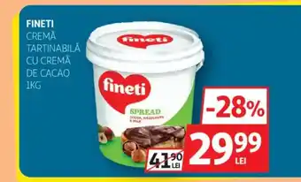 Auchan FINETI Cremă tartinabilă cu cremă de cacao Ofertă