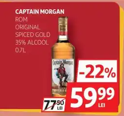 Auchan CAPTAIN MORGAN Rom original spiced gold 35% alcool Ofertă
