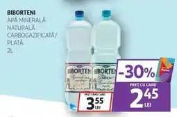 Auchan BIBORTENI Apă minerală naturală carbogazificată/ plată Ofertă