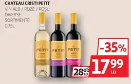 Auchan CHATEAU CRISTI PETIT Vin alb / roze / roșu Ofertă