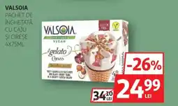 Auchan VALSOIA Pachet de înghetată cu caju și cireşe Ofertă