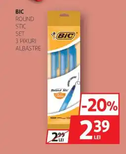 Auchan BIC Round stic set 3 pixuri albastre Ofertă