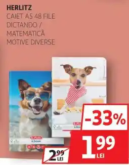 Auchan HERLITZ Caiet A5 48 file dictando / matematică Ofertă