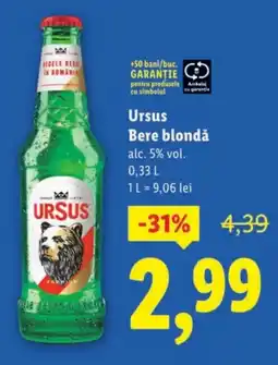 Lidl Ursus Bere blondǎ Ofertă