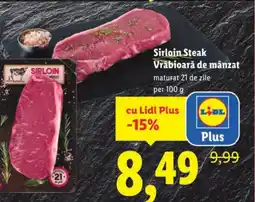 Lidl Sirloin Steak Vrǎbioară de mânzat Ofertă