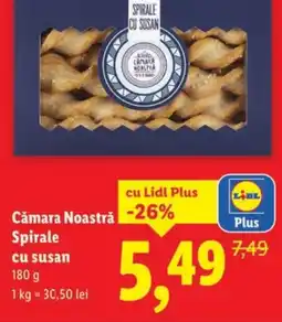 Lidl Cǎmara Noastră Spirale cu susan Ofertă