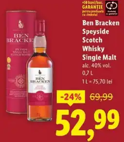 Lidl Ben Bracken Speyside Scotch Whisky Single Malt Ofertă