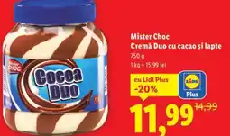 Lidl Mister Choc Cremă Duo cu cacao și lapte Ofertă