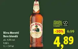 Lidl Birra Moretti Bere blondǎ Ofertă