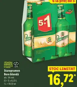 Lidl Staropramen Bere blondǎ Ofertă