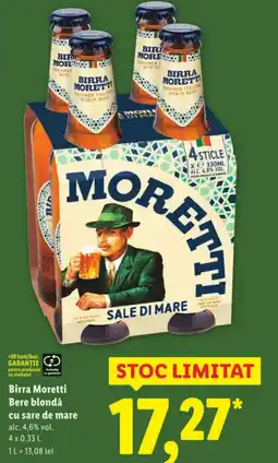 Lidl Birra Moretti Bere blondǎ cu sare de mare Ofertă
