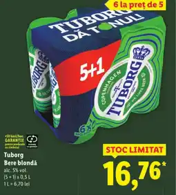 Lidl Tuborg Bere blondǎ Ofertă