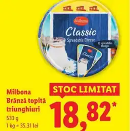 Lidl Milbona Brânza topitǎ triunghiuri Ofertă