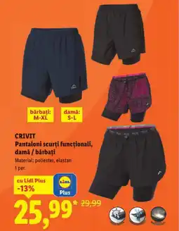 Lidl CRIVIT Pantaloni scurţi funcționali, damǎ / bărbați Ofertă