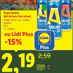 Lidl Argus Radler Mix de bere fără alcool Ofertă