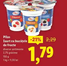 Lidl Pilos Iaurt cu bucăţele de fructe Ofertă