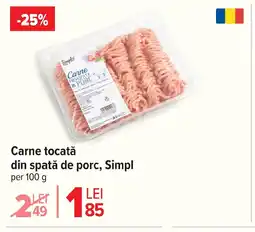 Carrefour Market Carne tocată din spată de porc, Simpl Ofertă
