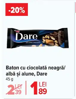 Carrefour Market Baton cu ciocolată neagră/ albă şi alune, Dare Ofertă