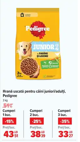 Carrefour Market PEDIGREE Hrană uscată pentru câini juniori/adulți Ofertă
