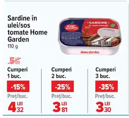 Carrefour Market Sardine în ulei/sos tomate Home Garden Ofertă