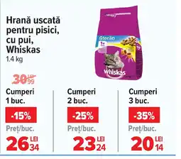 Carrefour Market WHISKAS Hrană uscată pentru pisici, cu pui Ofertă