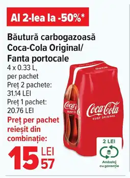 Carrefour Market Băutură carbogazoasă Coca-Cola Original/ Fanta portocale Ofertă
